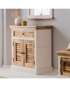 Alfie Solid Mango Wood Sideboard With 2 Doors 1 Drawer In Oak