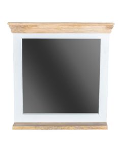 Alfie Solid Mango Wood Frame Wall Mirror With Shelf In White