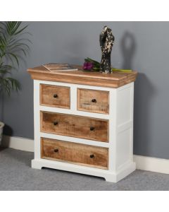 Alfie Solid Mango Wood Chest Of 4 Drawers In Oak