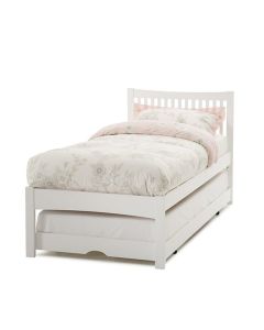 Mya Wooden Single Bed With Guest Bed In Opal White