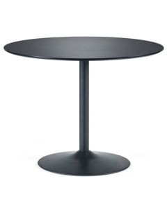 Nero Round Wooden Dining Table In Black