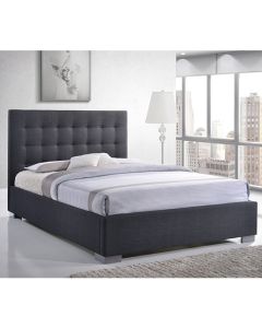 Nevada Fabric Upholstered King Size Bed In Grey