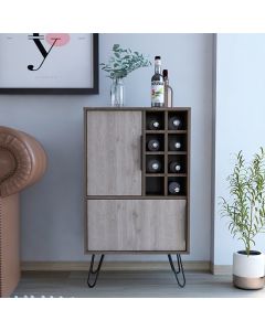 Nevada Wooden Drinks Bar Cabinet In Smoked Oak Effect