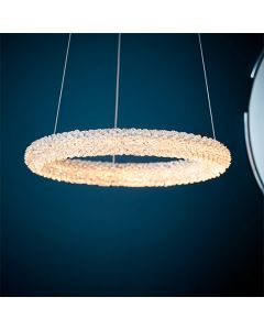 Neve LED Rings Decorative Crystal Double Hoop Ceiling Pendant Light