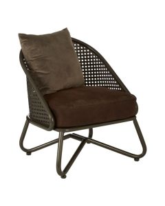 New Metal Foundry Chair With Curved Legs In Brown