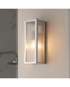 Newham Wall Light In Chrome With Clear Ribbed Glass Diffuser