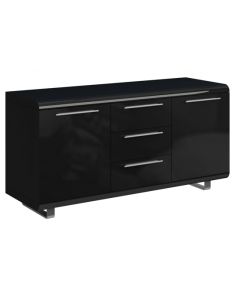 Newline Large Sideboard In Black High Gloss With 2 Doors And 3 Drawers