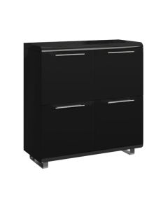 Newline Small Sideboard In Black High Gloss With 4 Doors