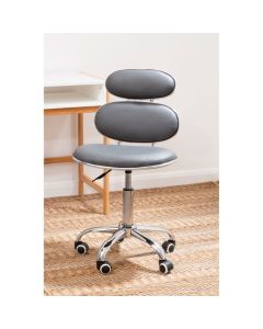 Nicosia Faux Leather Home And Office Chair In Grey