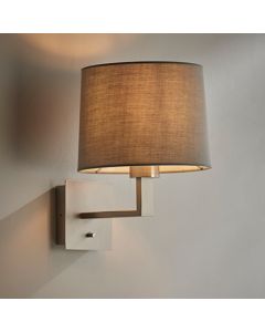 Norton Grey Taper Shade Wall Light In Matt Nickel