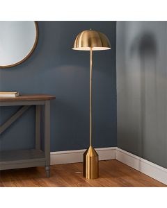 Nova LED Floor Lamp In Antique Brass And Gloss White