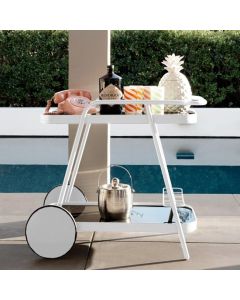 Novogratz Barbie Outdoor Aluminium Drinks Trolley In White