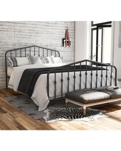Novogratz Bushwick Metal Double Bed In Grey