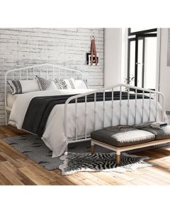 Novogratz Bushwick Metal King Size Bed In White