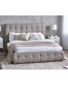 Odette Wooden King Size Bed In Light Taupe