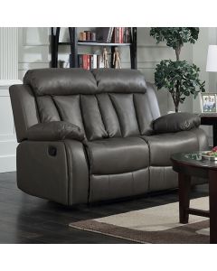 Ohio Leather And PU Recliner 2 Seater Sofa In Grey
