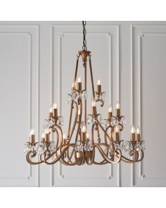 Oksana 21 Lights Ceiling Pendant Light In Antique Brass