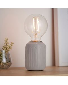 Olivia Table Lamp In Gloss Taupe Glaze And Satin Nickel
