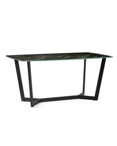 Olympus Glass Top Dining Table In Black Marble Effect