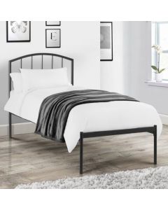 Onyx Metal Single Bed In Satin Grey