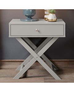 Options 1 Drawer Bedside Cabinet In Grey With X Legs