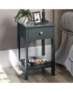 Options Shaker 1 Drawer Petite Bedside Cabinet In Dark Blue