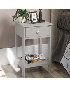 Options Shaker 1 Drawer Petite Bedside Cabinet In Grey