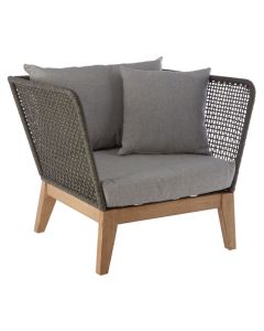 Opus Fabric Upholstered Armchair In Grey