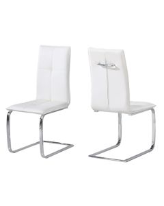 Opus White Faux Leather Dining Chairs In Pair