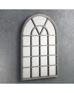 Opus Window Design Wall Mirror In Pewter Effect