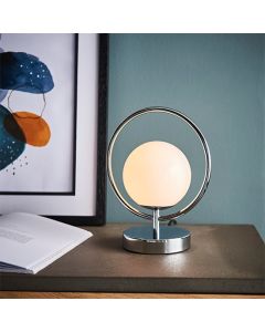 Orb Spherical Glass Shade Table Lamp In Chrome