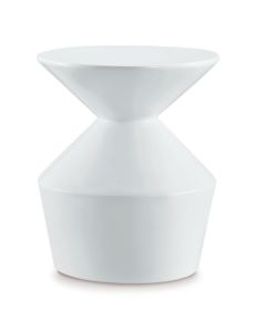 Orbit Wooden Lamp Table In White High Gloss