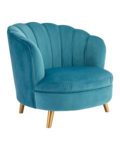 Orlina Velvet Upholstered Armchair In Blue