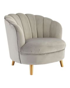 Orlina Velvet Upholstered Armchair In Grey