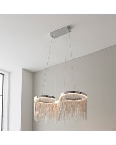 Orphelia Ceiling Pendant Light In Polished Chrome And Silver