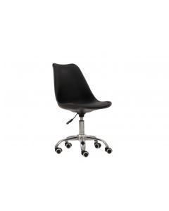 Orsen Faux Leather Swivel Office Chair In Black