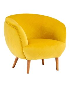 Oscar Fabric Upholstered Accent Chair In Yellow