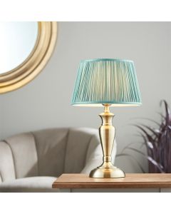 Oslo And Freya Medium Fir Shade Table Lamp In Antique Brass