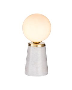 Otto Gloss Opal Glass Shade Table Lamp With Gloss Marble Base