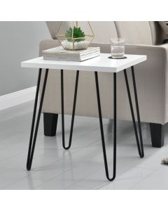 Owen Retro Wooden End Table In White