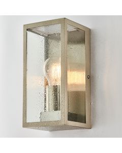 Oxford Clear Bevelled Edge Glass Wall Light In Brushed Stainless Steel