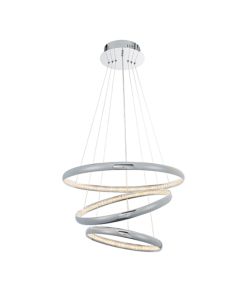 Ozias 3 Lights Clear Crystals Ceiling Pendant Light In Polished Chrome