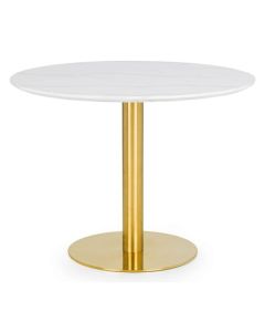 Palermo Round Marble Dining Table With Gold Base