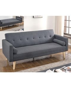 Paris Linen Fabric Sofa Bed In Dark Grey