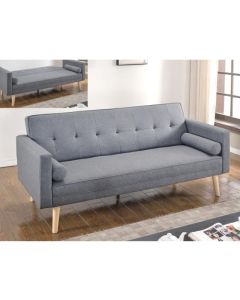 Paris Linen Fabric Sofa Bed In Light Grey