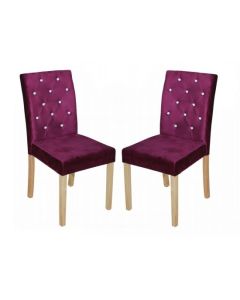 Paris Purple Velvet Dining Chairs In Pair
