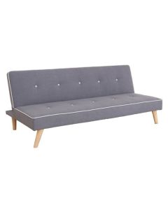 Parker Linen Fabric Buttoned Sofa Bed In Grey