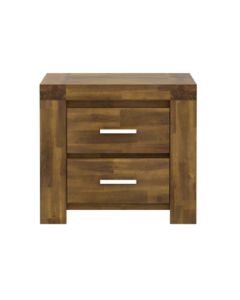 Parkfield Bedside Cabinet In Acacia Brushed Effect With 2 Drawers