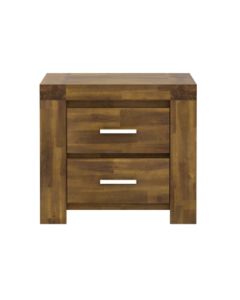 Parkfield Bedside Cabinet In Acacia Brushed Effect With 2 Drawers