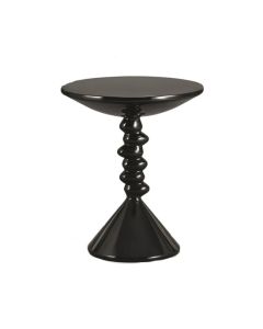 Paso Wooden Lamp Table In Black High Gloss